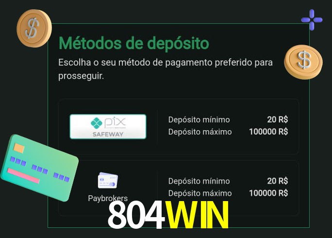 O cassino 804WIN oferece uma grande variedade de métodos de pagamento